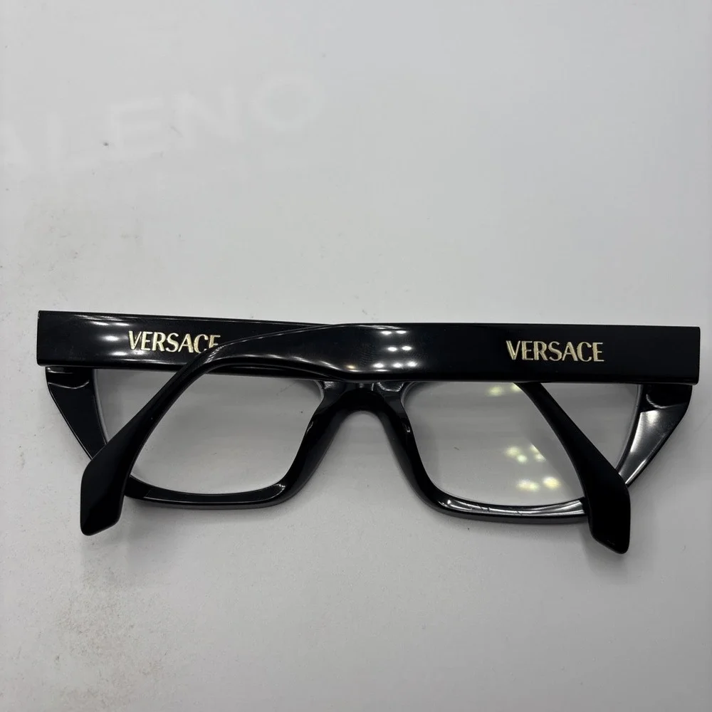 Versace Eyeglasses Frames MOD.3373-U GB1 Shiny Black Cat Eye 54-17-140mm #455